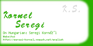 kornel seregi business card